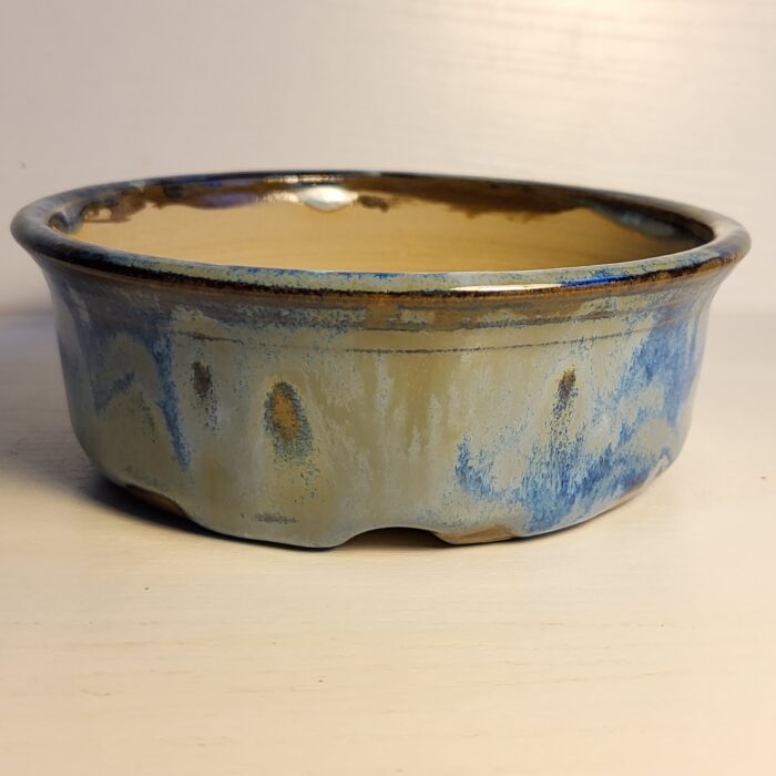 pot à bonsai rond, bleu mais pas que