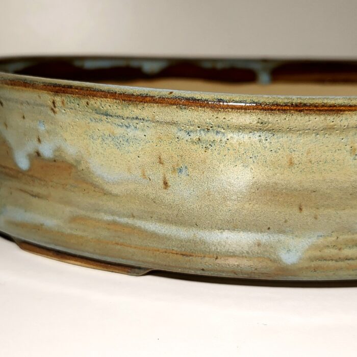 pot à bonsai ovale bleu marron vert – Image 2