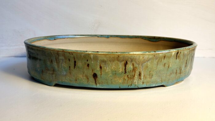 pot à bonsai ovale nuances bleu vert marron – Image 4