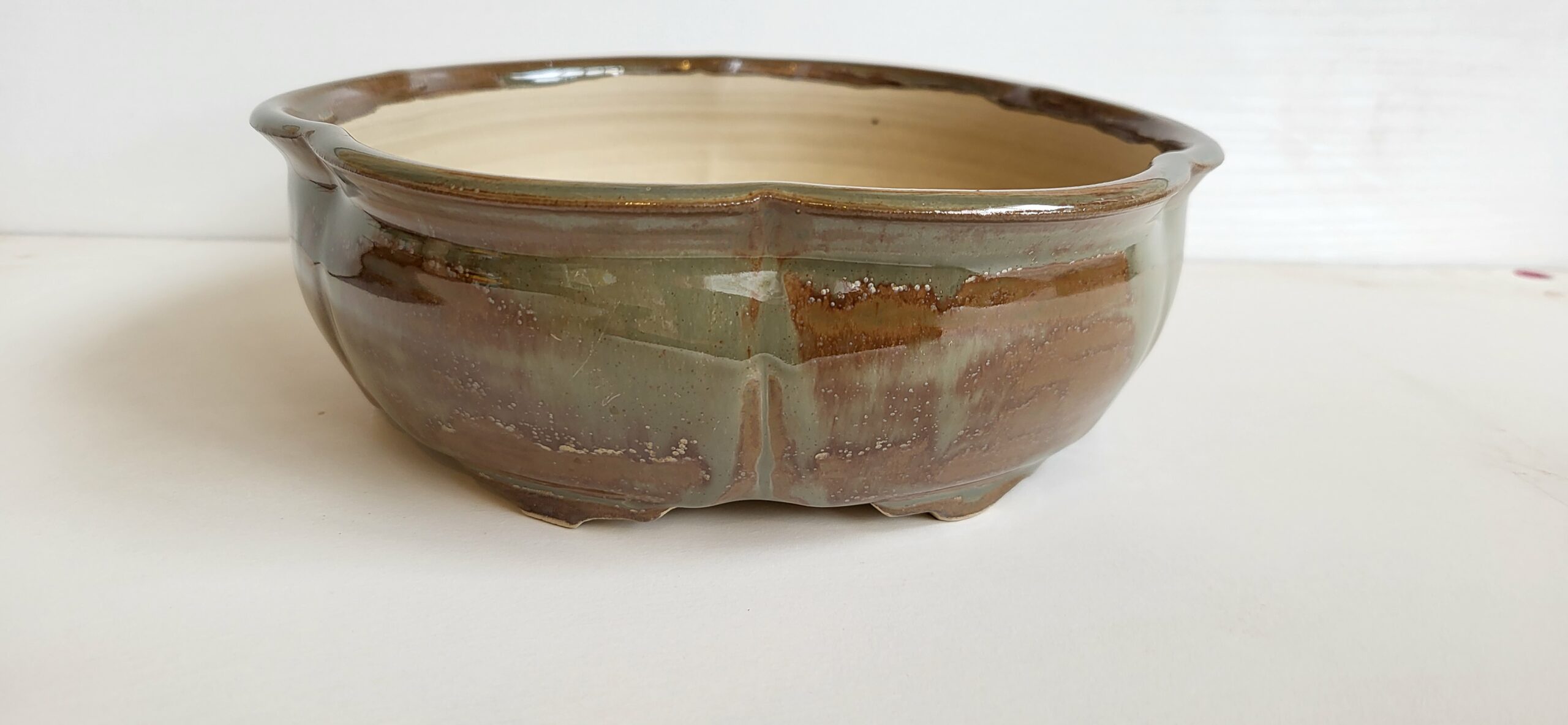 pot à bonsai lotus vert marron