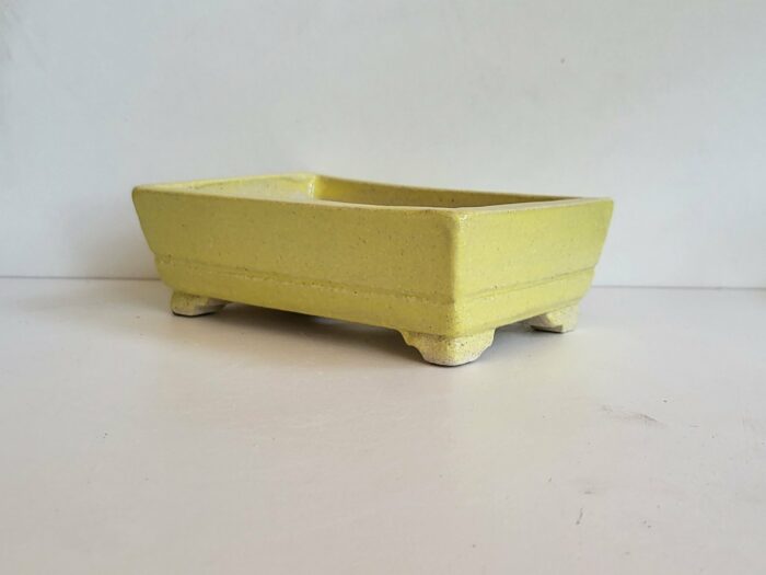 Pot à bonsaï rectangulaire jaune – Image 2