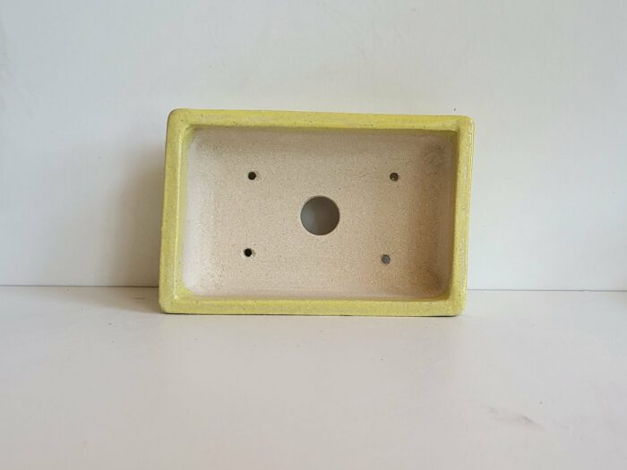 Pot à bonsaï rectangulaire jaune – Image 3